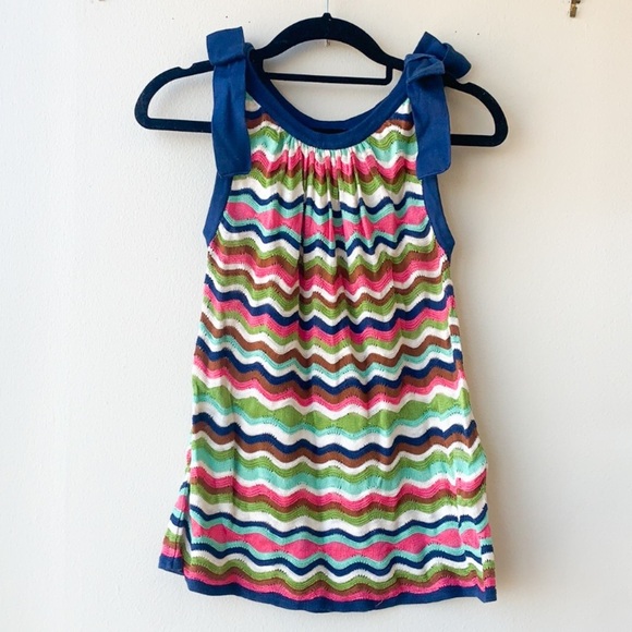 Mission knit chevron tank with navy bows - Picture 1 of 7